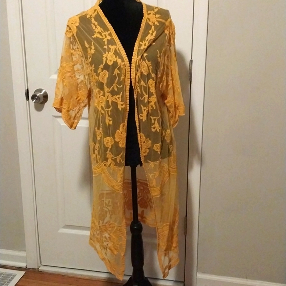 Mesh Lace Kimono Cardigan